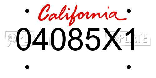 04085X1 California License Plate