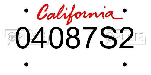 04087S2 California License Plate