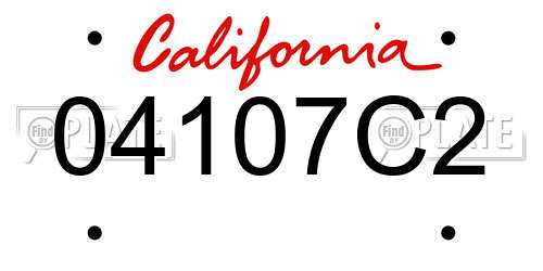 04107C2 California License Plate