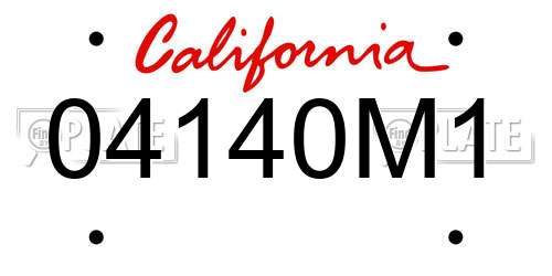 04140M1 California License Plate