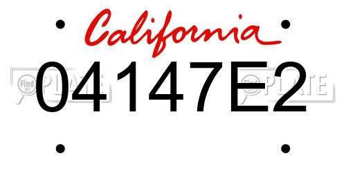 04147E2 California License Plate