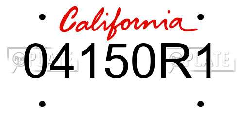 04150R1 California License Plate