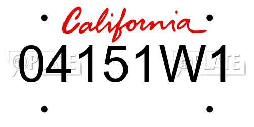04151W1 California License Plate