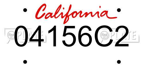 04156C2 California License Plate