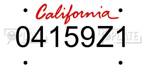 04159Z1 California License Plate