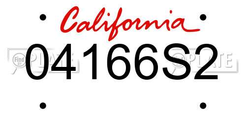 04166S2 California License Plate