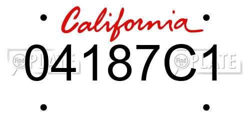 04187C1 California License Plate