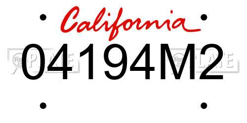 04194M2 California License Plate