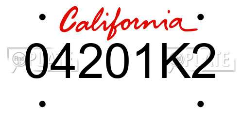 04201K2 California License Plate