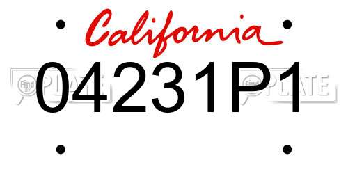 04231P1 California License Plate