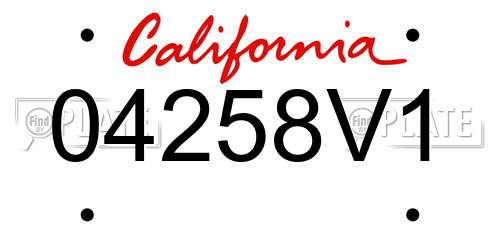 04258V1 California License Plate