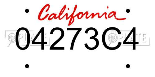 04273C4 California License Plate