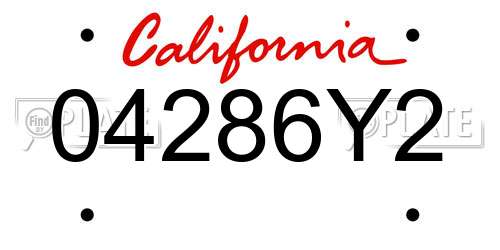 04286Y2 California License Plate