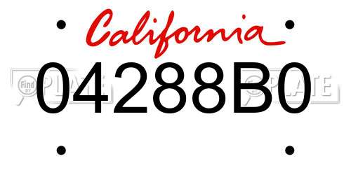 04288B0 California License Plate