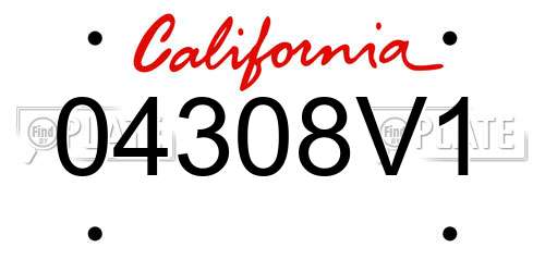 04308V1 California License Plate