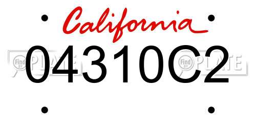 04310C2 California License Plate