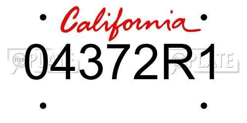 04372R1 California License Plate