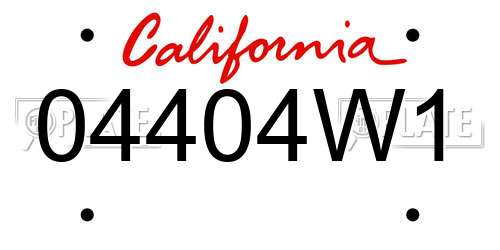 04404W1 California License Plate