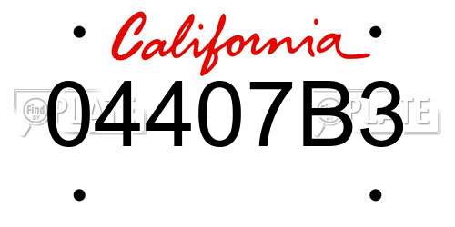 04407B3 California License Plate