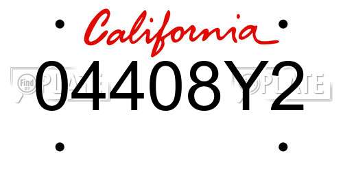 04408Y2 California License Plate