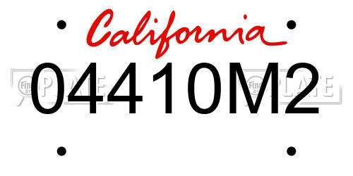 04410M2 California License Plate