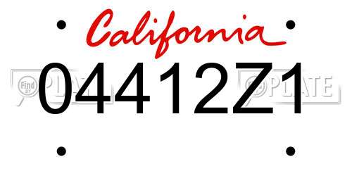 04412Z1 California License Plate