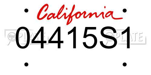 04415S1 California License Plate