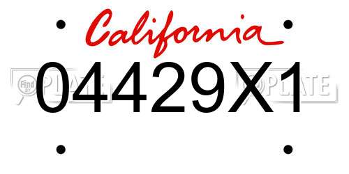 04429X1 California License Plate