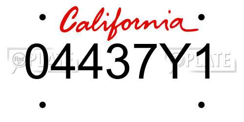 04437Y1 California License Plate