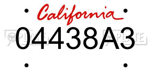 04438A3 California License Plate