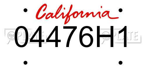 04476H1 California License Plate