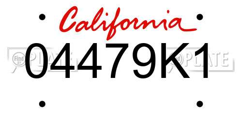 04479K1 California License Plate