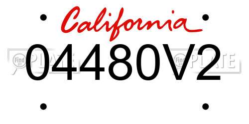 04480V2 California License Plate