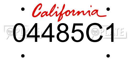 04485C1 California License Plate