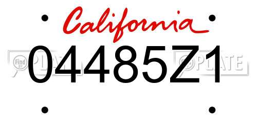 04485Z1 California License Plate