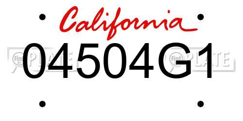 04504G1 California License Plate