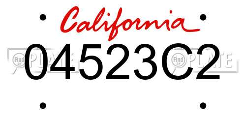 04523C2 California License Plate