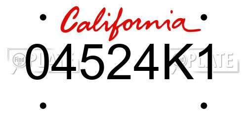 04524K1 California License Plate
