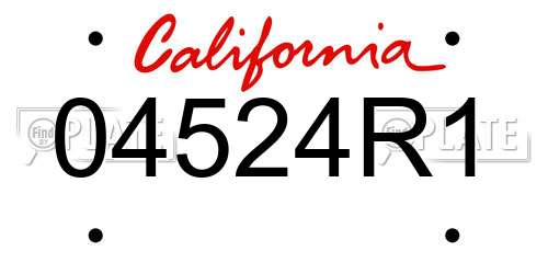 04524R1 California License Plate