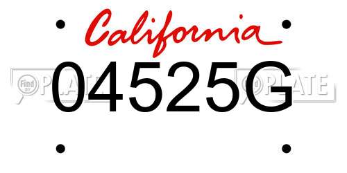 04525G California License Plate