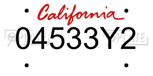 04533Y2 California License Plate