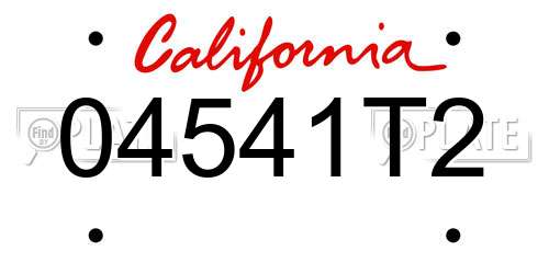 04541T2 California License Plate