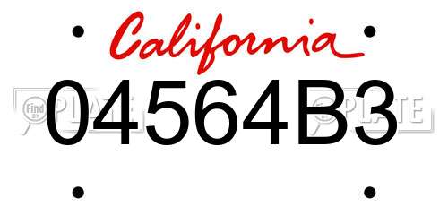 04564B3 California License Plate