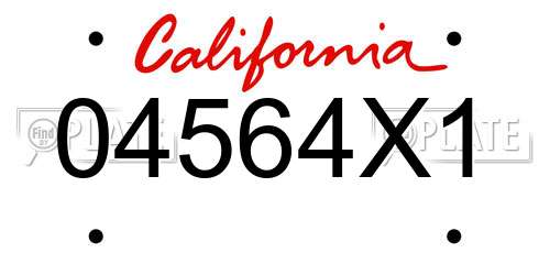 04564X1 California License Plate