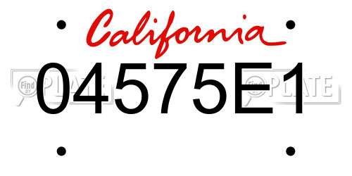 04575E1 California License Plate
