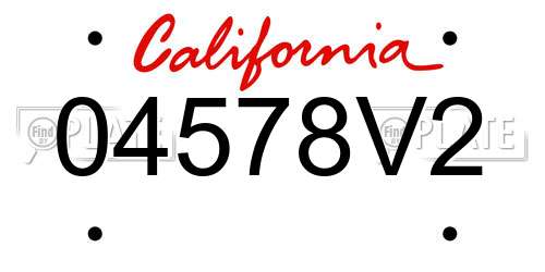 04578V2 California License Plate