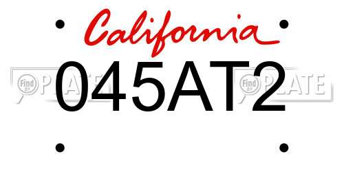 045AT2 California License Plate