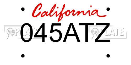 045ATZ California License Plate