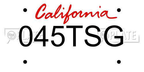 045TSG California License Plate