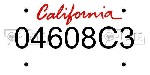 04608C3 California License Plate